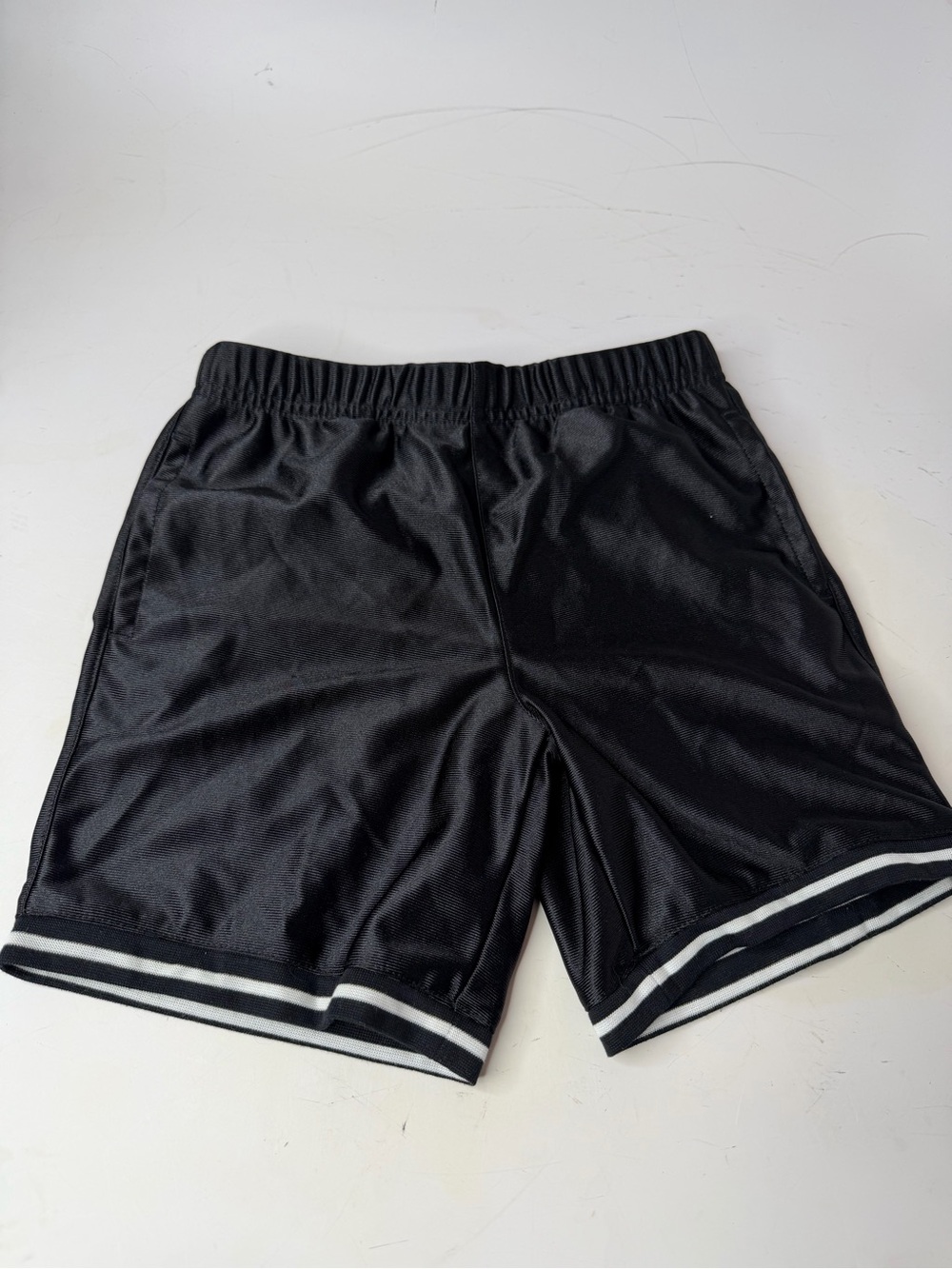 Ideology Black Shorts with White Stripe Hem